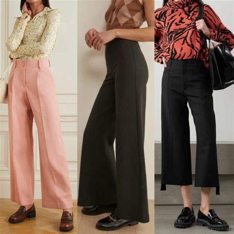 loafers with wide leg pants.